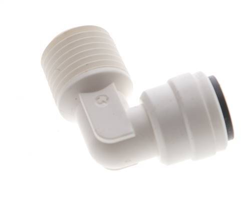 1/4'' x 1/4'' NPT 90 graden L-verbinding POM Insteekfitting Buitendraad EPDM [10 Stuks]