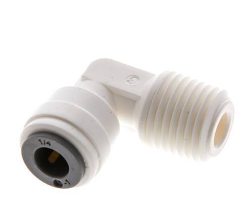 1/4'' x 1/4'' NPT 90deg Elbow Push-in Fitting with Male Threads POM EPDM [10 Pieces]