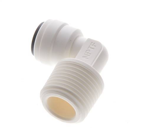 1/4'' x 3/8'' NPT 90 graden L-verbinding POM Insteekfitting Buitendraad EPDM [10 Stuks]