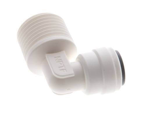 1/4'' x 3/8'' NPT 90 graden L-verbinding POM Insteekfitting Buitendraad EPDM [10 Stuks]