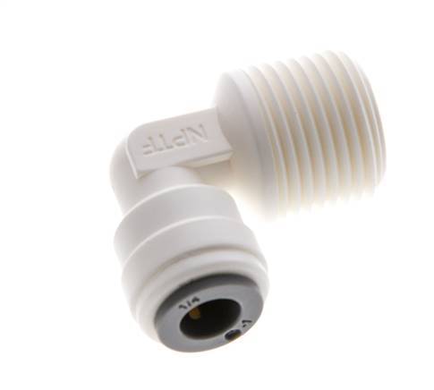 1/4'' x 3/8'' NPT 90 graden L-verbinding POM Insteekfitting Buitendraad EPDM [10 Stuks]