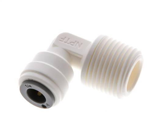 1/4'' x 3/8'' NPT 90 graden L-verbinding POM Insteekfitting Buitendraad EPDM [10 Stuks]