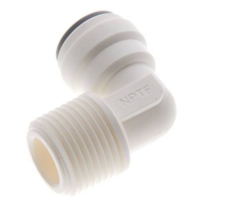 5/16'' x 3/8'' NPT 90deg Elbow Push-in Fitting with Male Threads POM EPDM [5 Pieces]