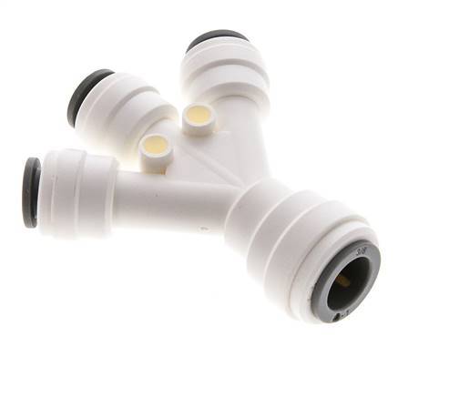 1/4'' x 3/8'' Double Y POM Insteekfitting 3 Aansluitingen EPDM [2 Stuks]