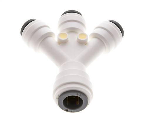 1/4'' x 3/8'' Double Y POM Insteekfitting 3 Aansluitingen EPDM [2 Stuks]