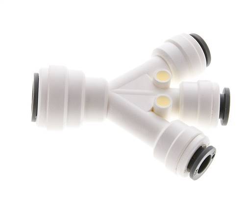 1/4'' x 3/8'' Double Y POM Insteekfitting 3 Aansluitingen EPDM [2 Stuks]