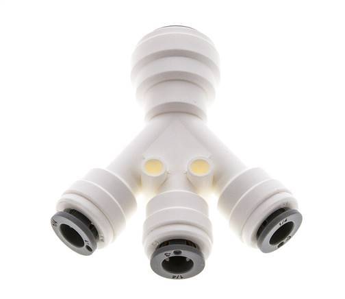 1/4'' x 3/8'' Double Y POM Insteekfitting 3 Aansluitingen EPDM [2 Stuks]