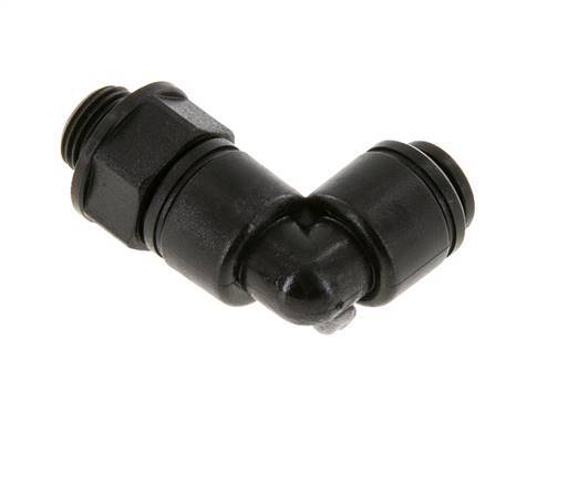 4mm x G1/8'' 90 graden L-verbinding POM Insteekfitting Buitendraad Draaibaar NBR [2 Stuks]