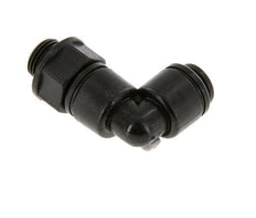 4mm x G1/8'' 90 graden L-verbinding POM Insteekfitting Buitendraad Draaibaar NBR [2 Stuks]
