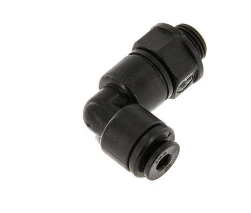 4mm x G1/8'' 90 graden L-verbinding POM Insteekfitting Buitendraad Draaibaar NBR [2 Stuks]