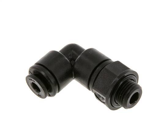 4mm x G1/8'' 90 graden L-verbinding POM Insteekfitting Buitendraad Draaibaar NBR [2 Stuks]