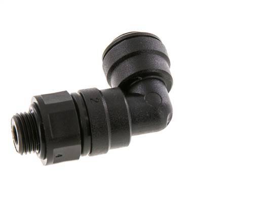 6mm x G1/8'' 90 graden L-verbinding POM Insteekfitting Buitendraad Draaibaar NBR [2 Stuks]