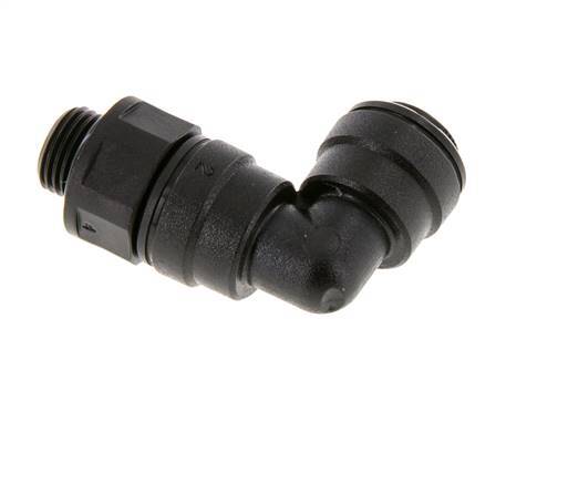 6mm x G1/8'' 90 graden L-verbinding POM Insteekfitting Buitendraad Draaibaar NBR [2 Stuks]