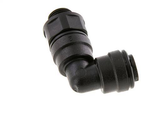 6mm x G1/8'' 90 graden L-verbinding POM Insteekfitting Buitendraad Draaibaar NBR [2 Stuks]