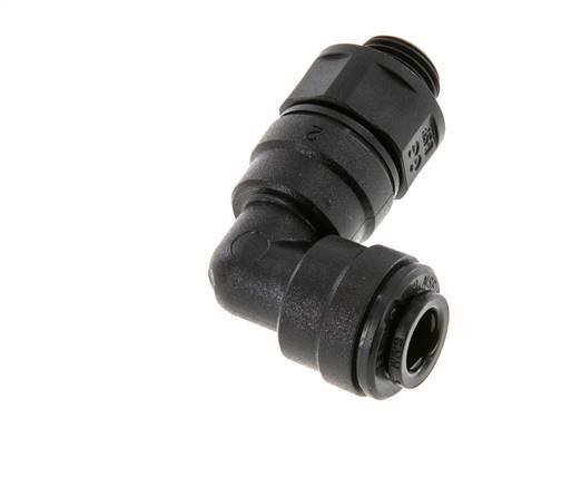 6mm x G1/8'' 90 graden L-verbinding POM Insteekfitting Buitendraad Draaibaar NBR [2 Stuks]