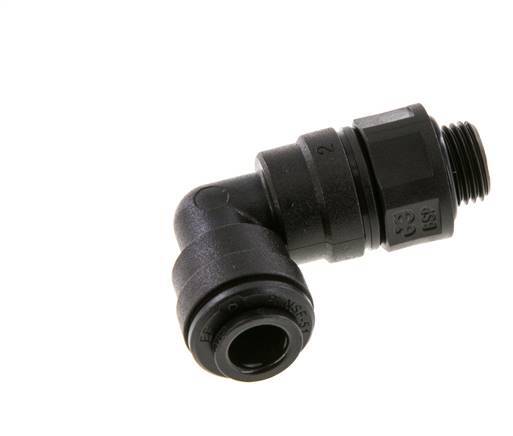 6mm x G1/8'' 90 graden L-verbinding POM Insteekfitting Buitendraad Draaibaar NBR [2 Stuks]