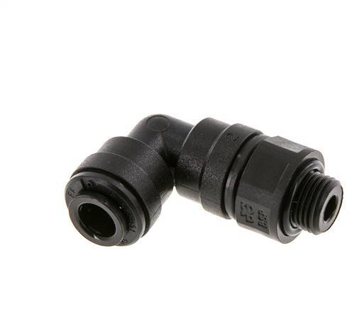 6mm x G1/8'' 90 graden L-verbinding POM Insteekfitting Buitendraad Draaibaar NBR [2 Stuks]