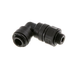 6mm x G1/8'' 90 graden L-verbinding POM Insteekfitting Buitendraad Draaibaar NBR [2 Stuks]