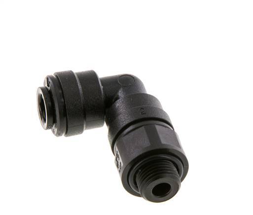 6mm x G1/8'' 90 graden L-verbinding POM Insteekfitting Buitendraad Draaibaar NBR [2 Stuks]