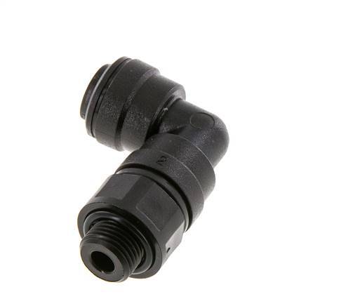 6mm x G1/8'' 90 graden L-verbinding POM Insteekfitting Buitendraad Draaibaar NBR [2 Stuks]