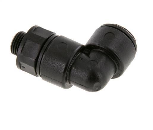 8mm x G1/8'' 90 graden L-verbinding POM Insteekfitting Buitendraad Draaibaar NBR [2 Stuks]