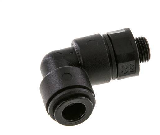 8mm x G1/8'' 90 graden L-verbinding POM Insteekfitting Buitendraad Draaibaar NBR [2 Stuks]