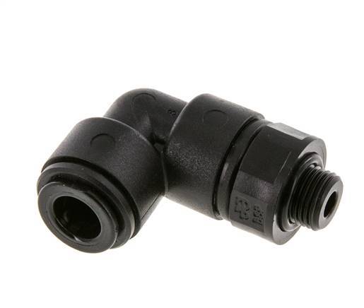 8mm x G1/8'' 90 graden L-verbinding POM Insteekfitting Buitendraad Draaibaar NBR [2 Stuks]