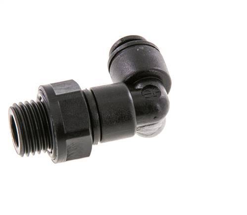 5mm x G1/4'' 90 graden L-verbinding POM Insteekfitting Buitendraad Draaibaar NBR [2 Stuks]