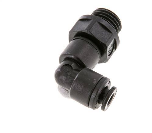 5mm x G1/4'' 90 graden L-verbinding POM Insteekfitting Buitendraad Draaibaar NBR [2 Stuks]