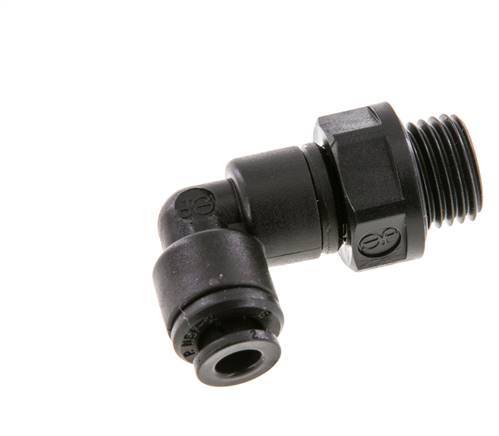 5mm x G1/4'' 90 graden L-verbinding POM Insteekfitting Buitendraad Draaibaar NBR [2 Stuks]