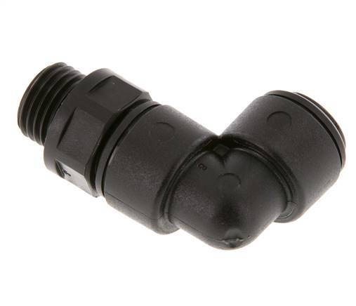 8mm x G1/4'' 90 graden L-verbinding POM Insteekfitting Buitendraad Draaibaar NBR [2 Stuks]