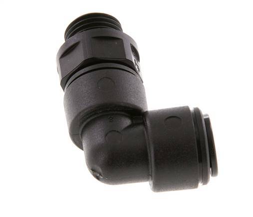 8mm x G1/4'' 90 graden L-verbinding POM Insteekfitting Buitendraad Draaibaar NBR [2 Stuks]