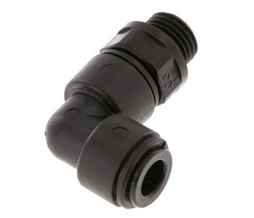 8mm x G1/4'' 90 graden L-verbinding POM Insteekfitting Buitendraad Draaibaar NBR [2 Stuks]