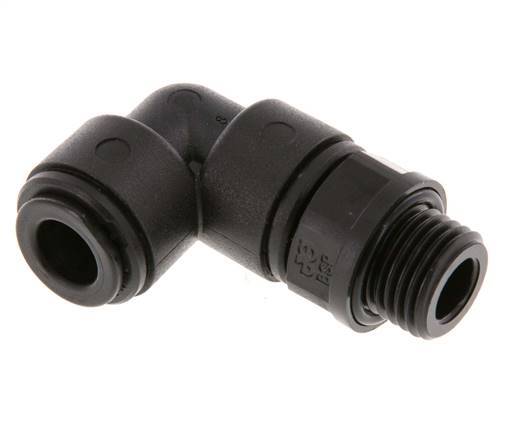 8mm x G1/4'' 90 graden L-verbinding POM Insteekfitting Buitendraad Draaibaar NBR [2 Stuks]