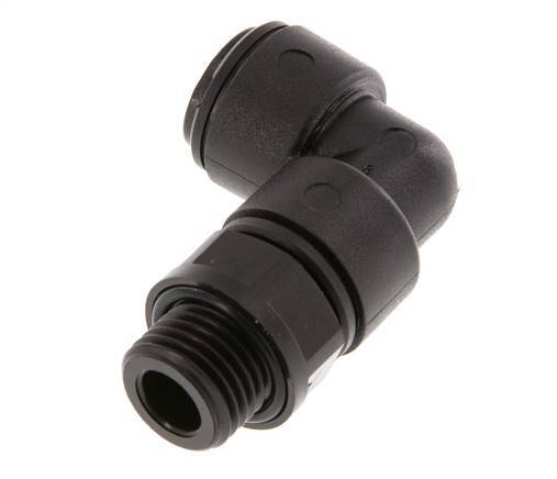 8mm x G1/4'' 90 graden L-verbinding POM Insteekfitting Buitendraad Draaibaar NBR [2 Stuks]