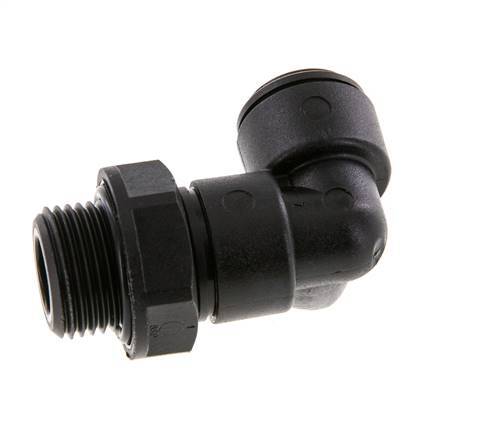 8mm x G3/8'' 90 graden L-verbinding POM Insteekfitting Buitendraad Draaibaar NBR [2 Stuks]