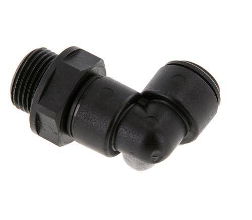 8mm x G3/8'' 90 graden L-verbinding POM Insteekfitting Buitendraad Draaibaar NBR [2 Stuks]