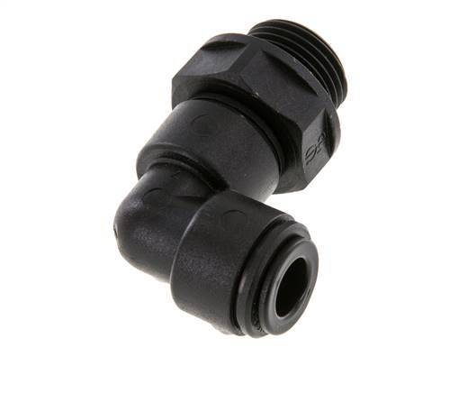 8mm x G3/8'' 90 graden L-verbinding POM Insteekfitting Buitendraad Draaibaar NBR [2 Stuks]