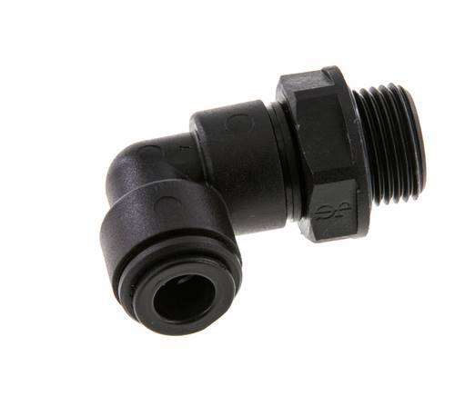 8mm x G3/8'' 90 graden L-verbinding POM Insteekfitting Buitendraad Draaibaar NBR [2 Stuks]