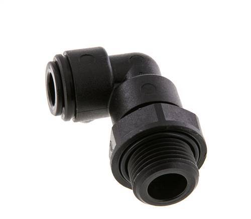 8mm x G3/8'' 90 graden L-verbinding POM Insteekfitting Buitendraad Draaibaar NBR [2 Stuks]