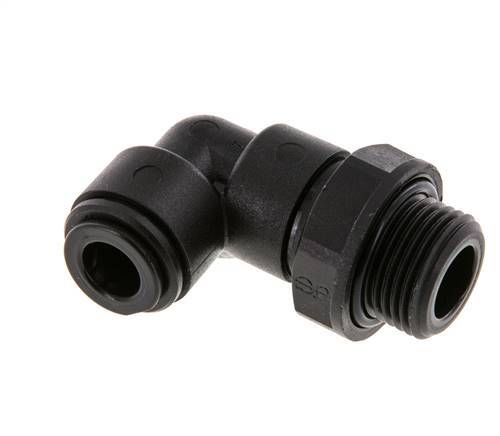 8mm x G3/8'' 90 graden L-verbinding POM Insteekfitting Buitendraad Draaibaar NBR [2 Stuks]