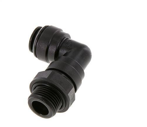 10mm x G3/8'' 90 graden L-verbinding POM Insteekfitting Buitendraad Draaibaar NBR