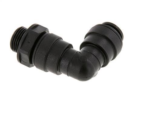 12mm x G3/8'' 90 graden L-verbinding POM Insteekfitting Buitendraad Draaibaar NBR