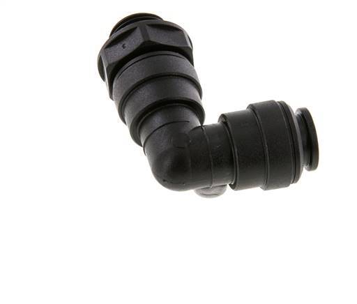 12mm x G3/8'' 90 graden L-verbinding POM Insteekfitting Buitendraad Draaibaar NBR
