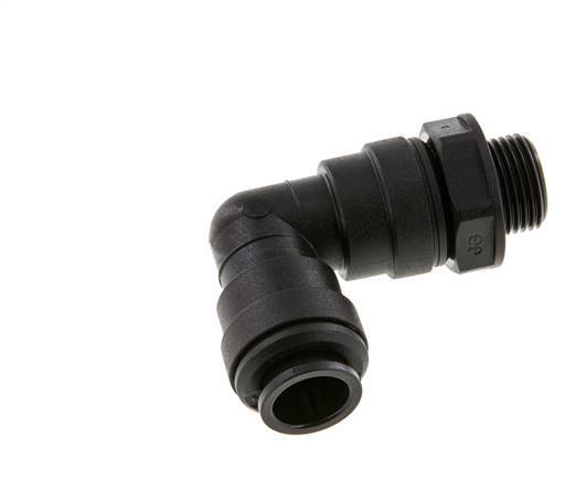 12mm x G3/8'' 90 graden L-verbinding POM Insteekfitting Buitendraad Draaibaar NBR