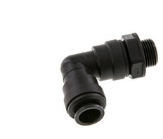 12mm x G3/8'' 90 graden L-verbinding POM Insteekfitting Buitendraad Draaibaar NBR
