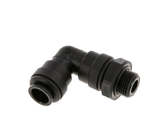 12mm x G3/8'' 90 graden L-verbinding POM Insteekfitting Buitendraad Draaibaar NBR