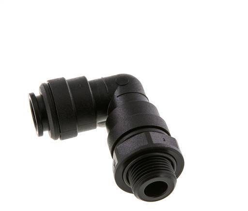 12mm x G3/8'' 90 graden L-verbinding POM Insteekfitting Buitendraad Draaibaar NBR