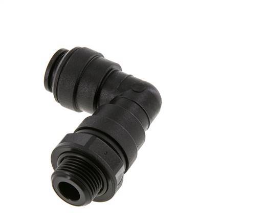 12mm x G3/8'' 90 graden L-verbinding POM Insteekfitting Buitendraad Draaibaar NBR