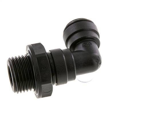 10mm x G1/2'' 90 graden L-verbinding POM Insteekfitting Buitendraad Draaibaar NBR